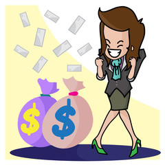 business woman cartoon cute vector character