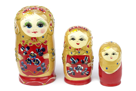 Russian Traditional Dolls Matrioshka - Matryoshka or Babushka isolated on white