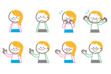 子供　ポーズ　男の子　女の子