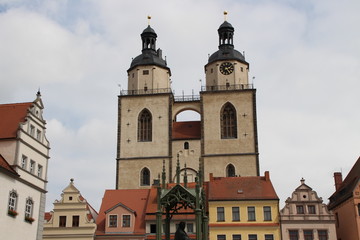 Fototapeta na wymiar Die Wittenberger Stadtkirche