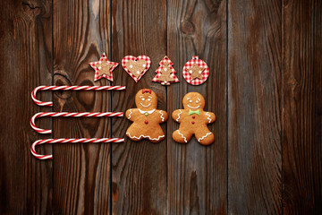 Christmas homemade decoration flat lay