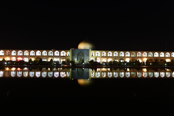 long exposure shot on imam mosque and sheikh Lotf-ollah mosques in Naqsh-e Jahan Square, isfahan,iran