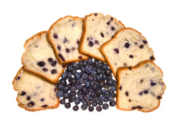 Blueberry bread and blueberries
