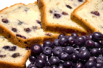 Blueberry bread and blueberries