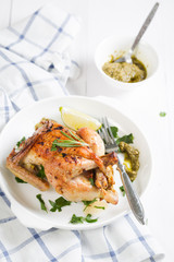 Roast chicken with herbs and spices