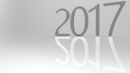 2017 Happy New Year background with gold clock