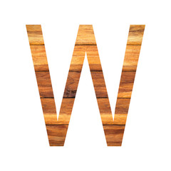 English alphabet with old wood texture.