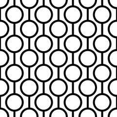 Seamless pattern with circles and stripes. Vector repeating texture. Stylish background illustration.