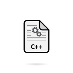 C++ file on white background vector