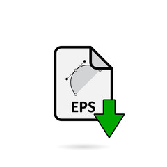Eps file with green arrow download button on white background vector