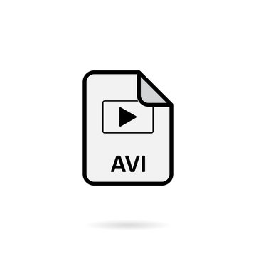 Avi file on white background vector