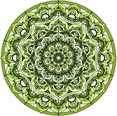 Vector green decorative mandala ornament