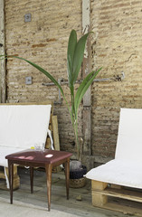 Terrace of a bar on the street