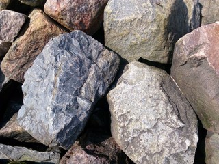 Mound large sea stones