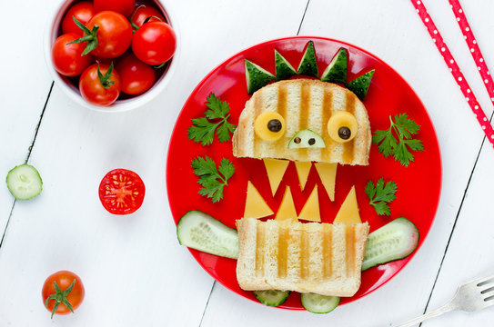 Delicious sandwich like a monster for kids party
