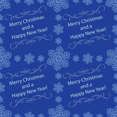 Fototapeta na wymiar Winter Holiday pattern with snowflakes, for fabric, wrapping paper,etc. Print colors used. 