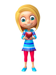 kid girl with Apple
