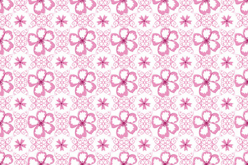 Pink Cherry Flowers pattern for print.