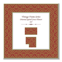 Vintage 3D frame 447 Oriental Spiral Cross Flower