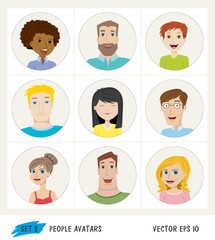 Set of people avatar icons