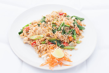 Thai local food, pork fried rice.