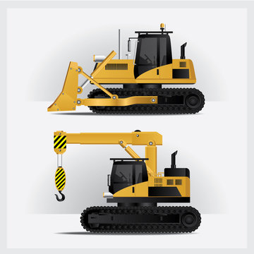 Construction Vehicles Vector Illustration