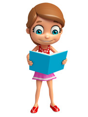 kid girl with Book