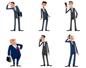 Fototapeta premium Six businessmen set