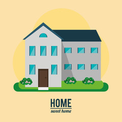 Home building icon. House architecture family and real estate theme. Colorful design. Vector illustration