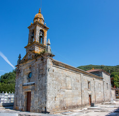 Fototapeta na wymiar Parroquia de Santa María de Lira Galicien Spanien