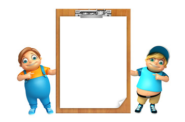 kid boy with Exam pad