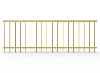 3d illustration of metal fence. white background isolated. icon for game web. 