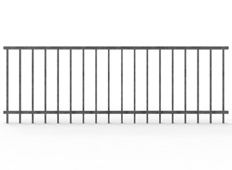 3d illustration of metal fence. white background isolated. icon for game web. 