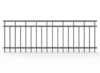 3d illustration of metal fence. white background isolated. icon for game web. 