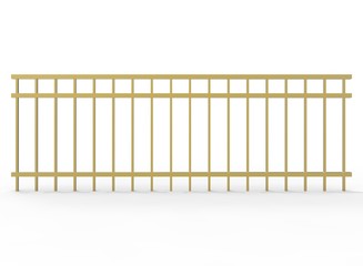3d illustration of metal fence. white background isolated. icon for game web. 
