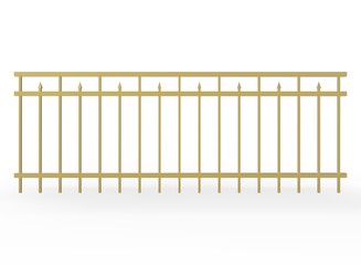 3d illustration of metal fence. white background isolated. icon for game web. 