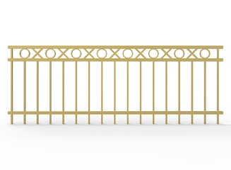 3d illustration of metal fence. white background isolated. icon for game web. 