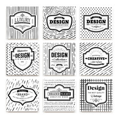 Frame classic template on hand drawn background.Vintage elements design for cafe, restaurant, boutique, hotel, shop, jewelry. Vector retro elements