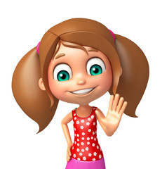 kid girl with Stop pose