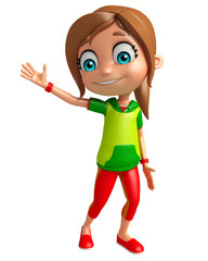 Kid girl with Funny pose