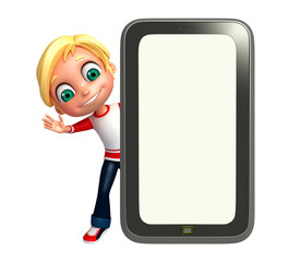 kid boy with mobile