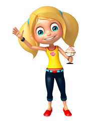 kid girl with Ice cream