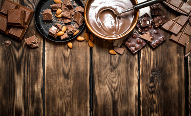 Chocolate cream with slices