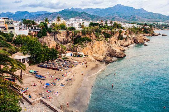 Little touristic town Nerja in Spain