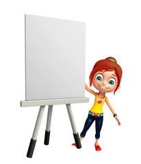 kid girl with white board