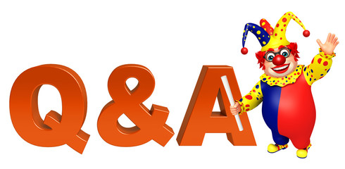 Clown with Q&A sign