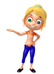 kid girl with Hold pose