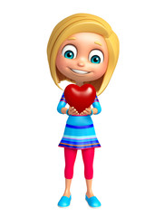 kid girl with Heart