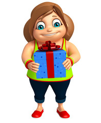 kid girl with Giftbox