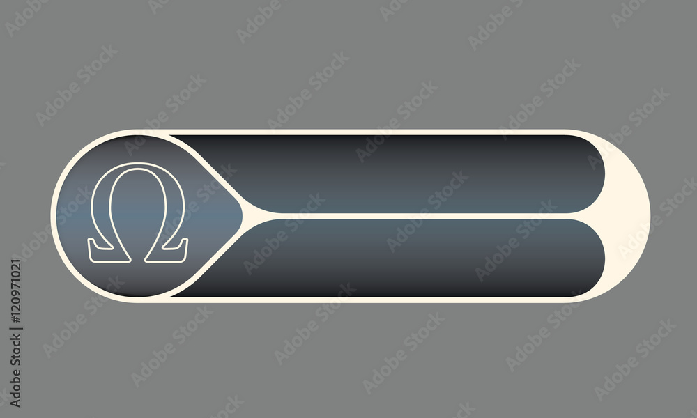 Poster vector double buttons for your text and omega symbol